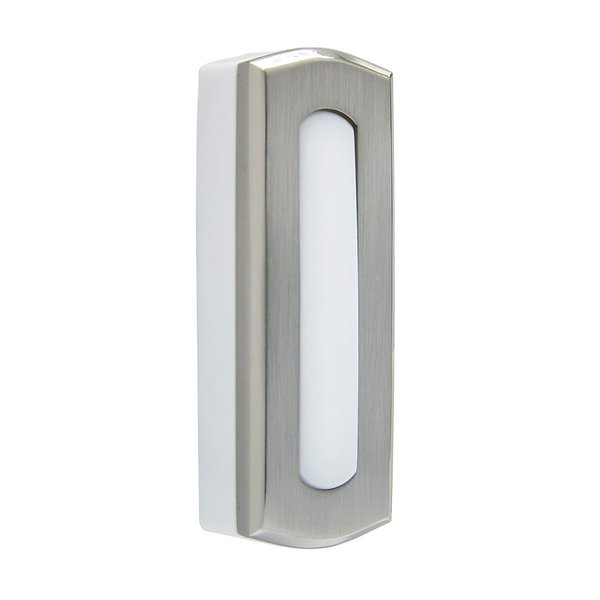 Iq America WD2024 Wireless Doorbell Pushbutton Replacement Colonial Style Non-lighted Satin Nickel WP2024